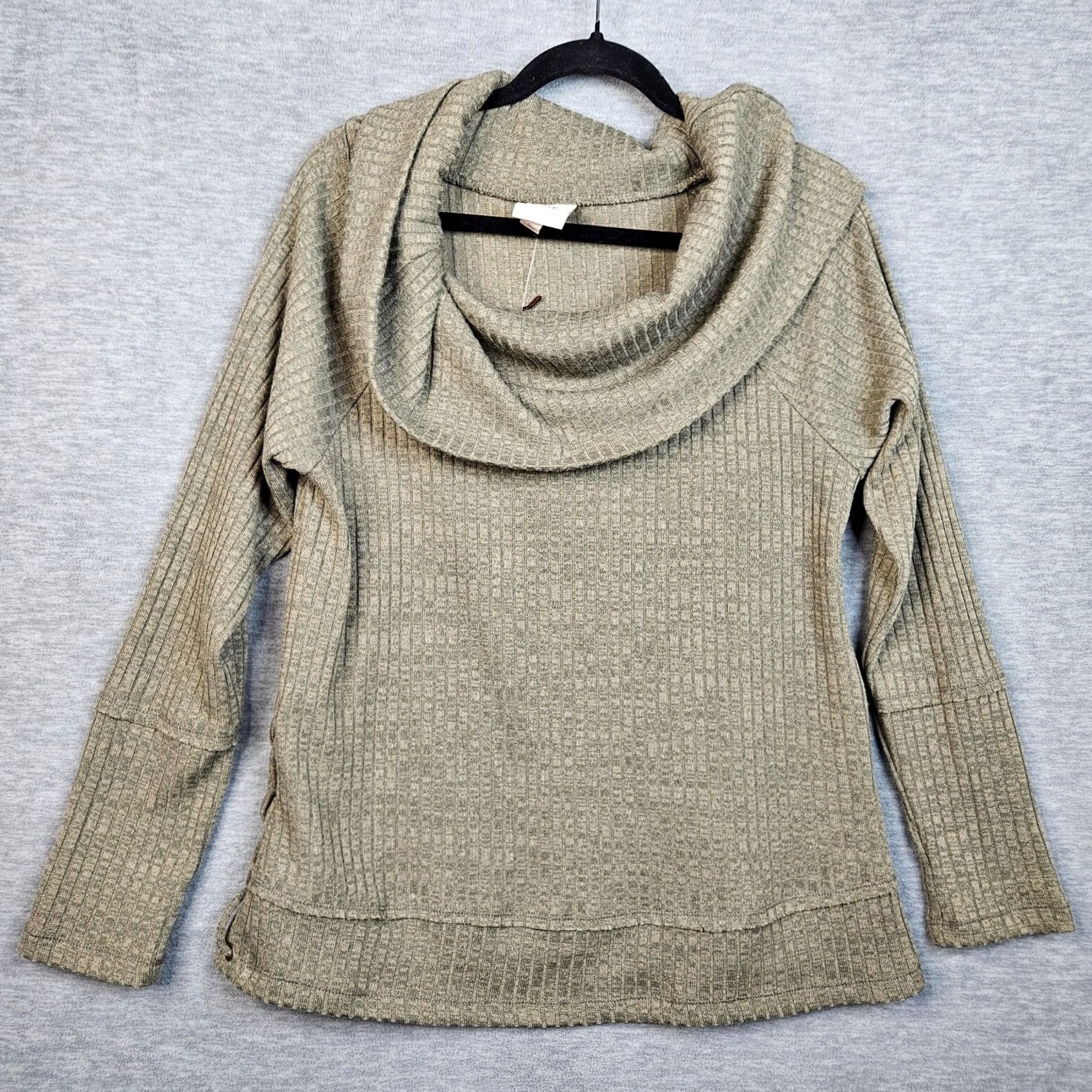 Vintage KNOW ROSE Green Cotton Cowl Neck Long Sleeve Sweater Women M NEW Cardigan Size M / US 6-8 / IT 42-44 - 2 Thumbnail