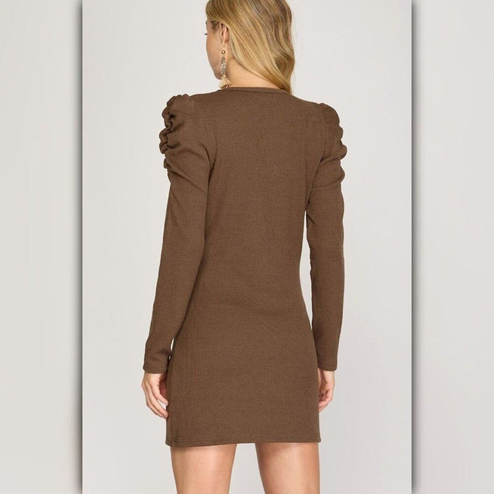 Other • A113 • (S) NWT Long Shirred Sleeve Heavy Knit Dress Size S / US 4 / IT 40 - 2 Thumbnail
