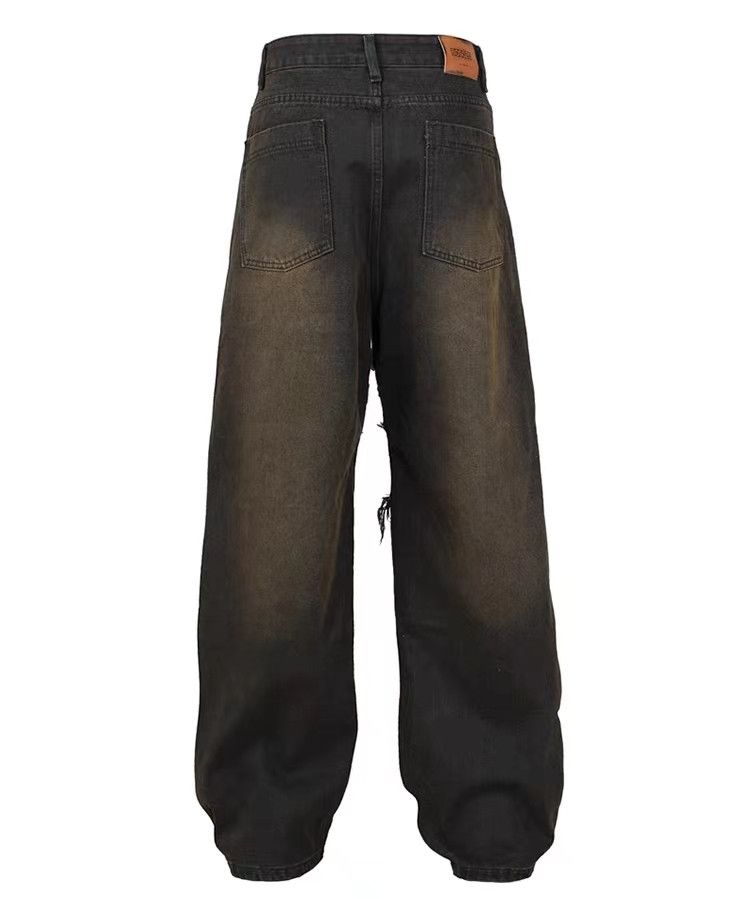 Jean × Vintage Vintage washed and faded loose fitting patchwork jeans Size US 30 / EU 46 - 2 Thumbnail