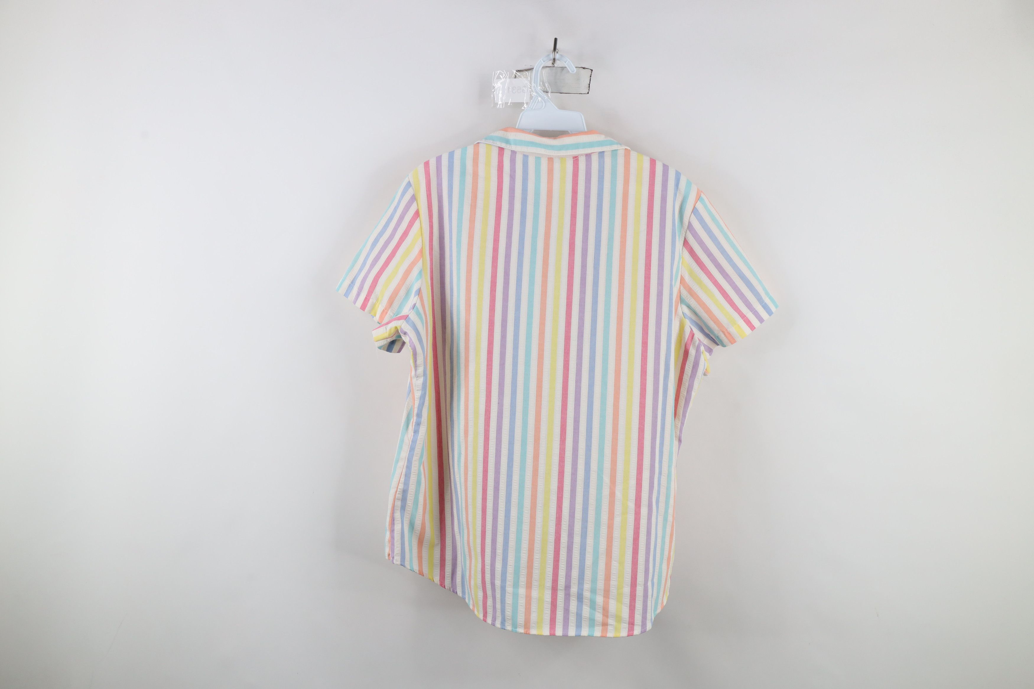 Vintage Vintage 70s Streetwear Rainbow Striped Button Shirt USA Size XXL / US 16-18 / IT 52-54 - 10 Thumbnail