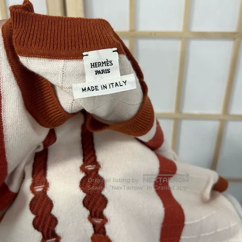 Hermes Hermes Red and white knit short-sleeve, wool blend, rope e Size XS / US 0-2 / IT 36-38 - 3 Thumbnail