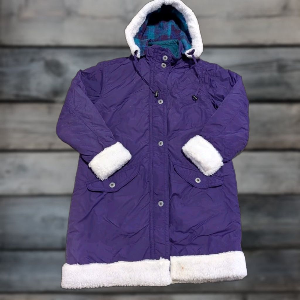 Vintage VINTAGE L.L.Bean Parka Womens M Wool Lined Made in USA Faux Fur Trim Purple Solid Hooded Coat Mens? No — end gender: Womens Size M / US 6-8 / IT 42-44 - 1 Thumbnail