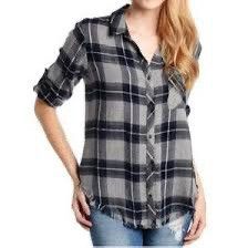 Other Catherine Malandrino Fringed Plaid Flannel Shirt Size S / US 4 / IT 40 - 10 Thumbnail