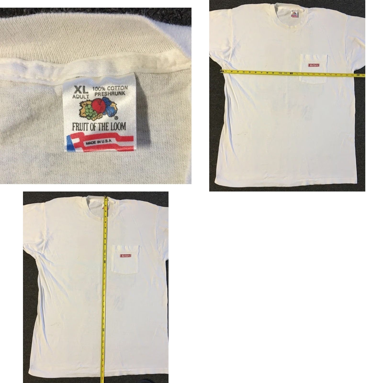 Marlboro VINTAGE Marlboro Shirt XL White 90s Cowboy Rodeo T-Shirt Men Short Sleeve USA 80s Grunge Biker Rock Smoke Retro Camels Single Stitch Size US XL / EU 56 / 4 - 9 Thumbnail