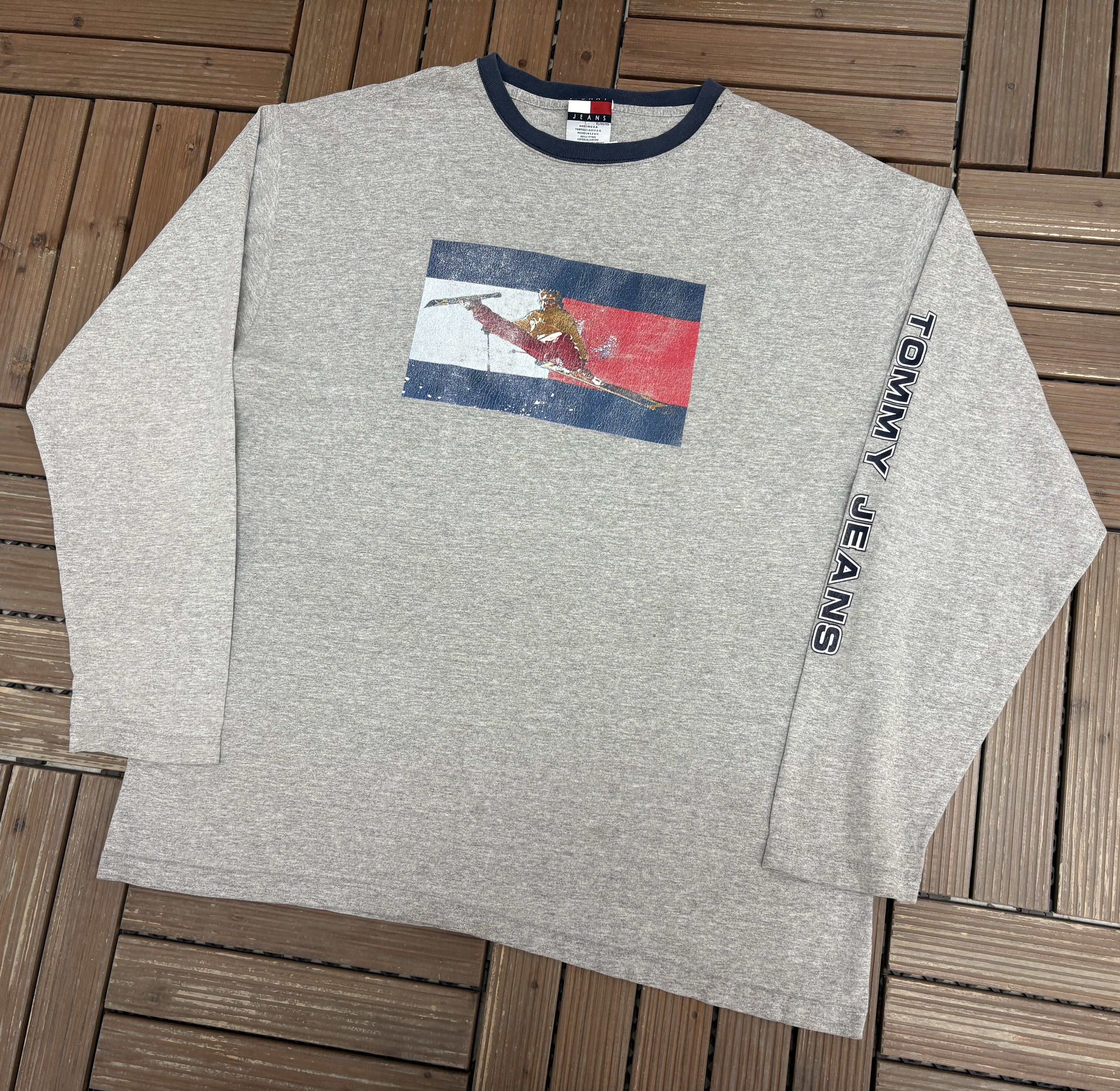 Tommy Hilfiger Tommy HIlfiger Skiing Vintage Grey Long Sleeve Shirt Size US XL / EU 56 / 4 - 3 Thumbnail