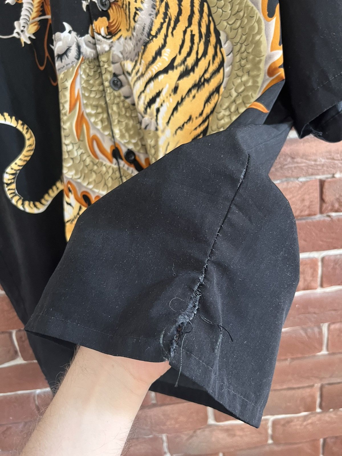 Japanese Brand Vintage Y2k Dragon Drip Button Up Rare Shirt Like Prada Hype Size US XXL / EU 58 / 5 - 7 Thumbnail