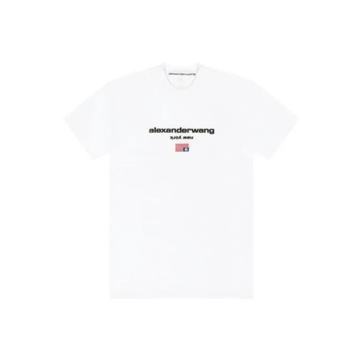 Alexander Wang Alexander Wang SS21 Logo Short Sleeve T-Shirt 0079 Size XL / US 12-14 / IT 48-50 - 1 Thumbnail