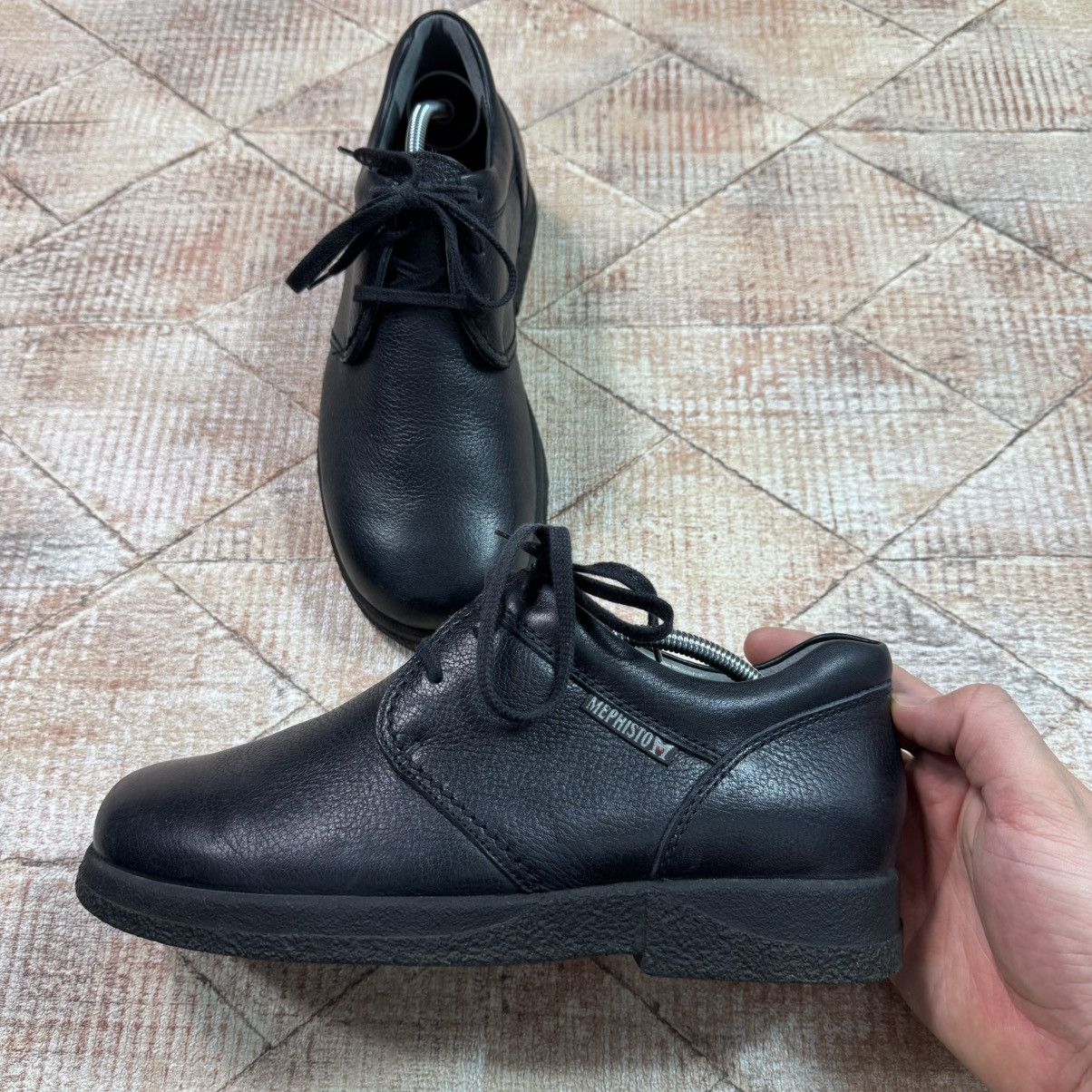 Genuine Leather × Mephisto Mephisto Leather Derby Black Shoes High Quality Casual Hype Size US 7 / EU 40 - 3 Thumbnail