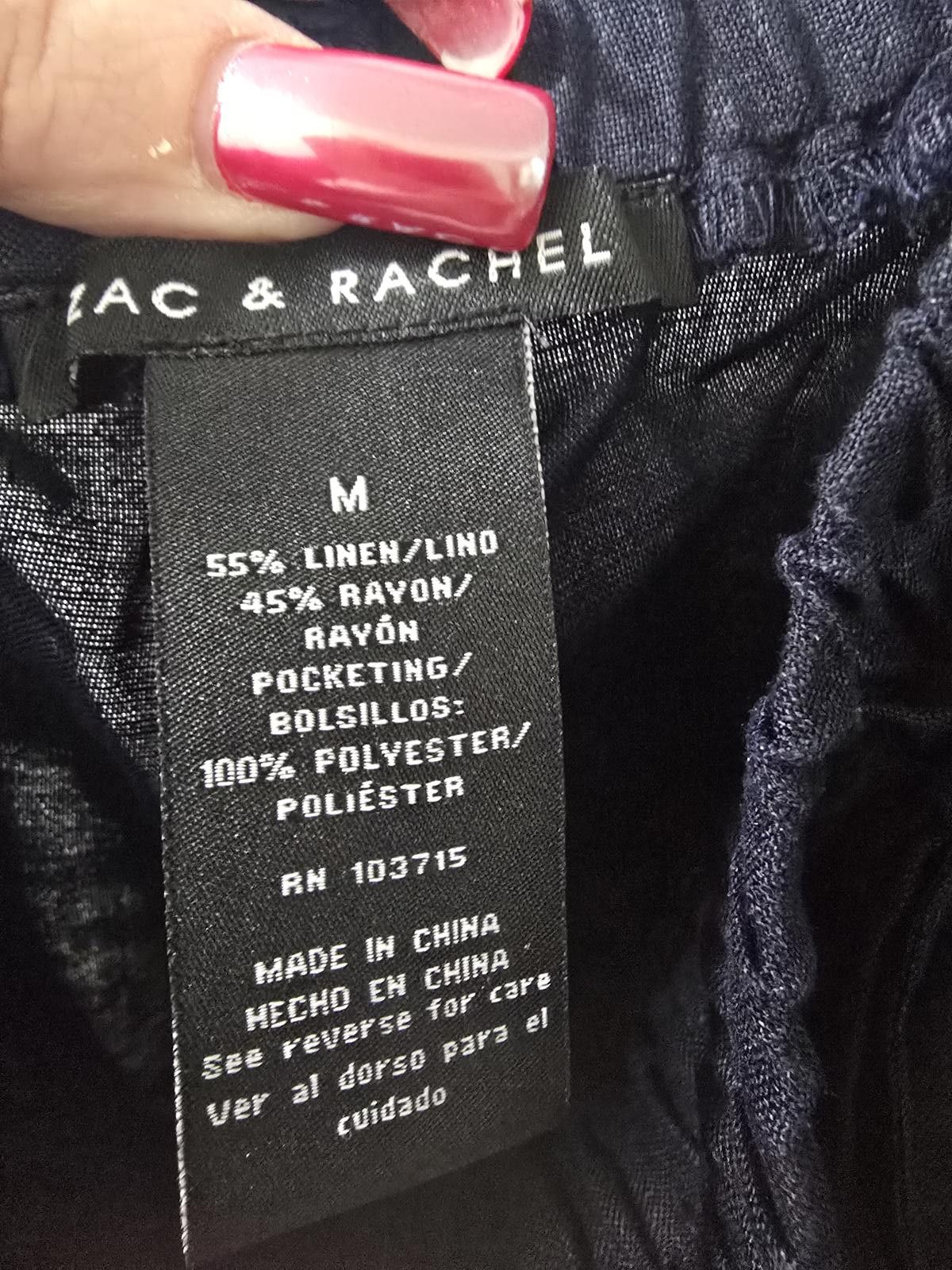 Other Zac & Rachel Navy Blue Wide Leg Drawstring Pants Size 32" / US 10 / IT 46 - 4 Thumbnail
