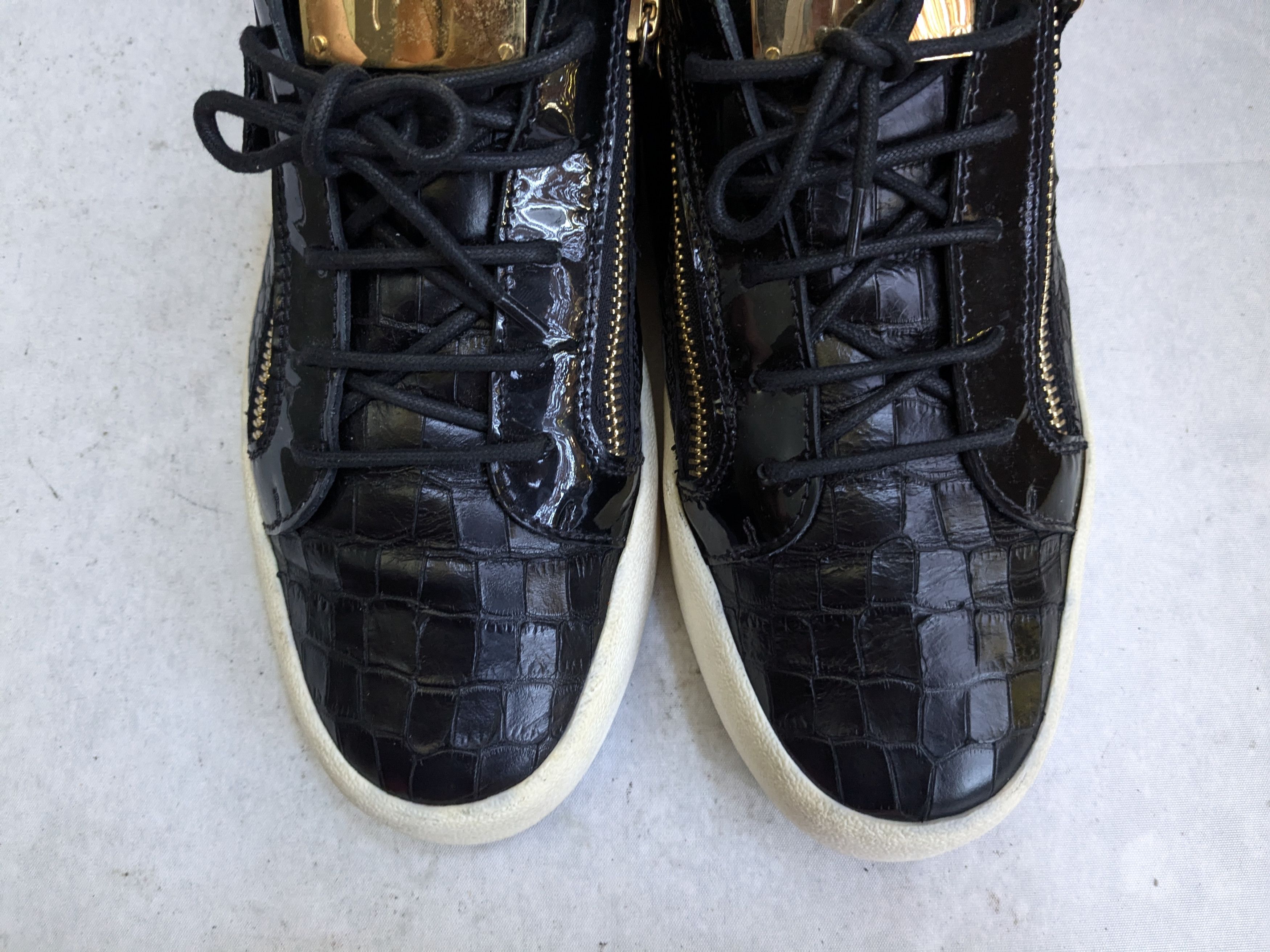 Giuseppe Zanotti Giuseppe Zanotti Sneakers Black Gold 13 46 Low Tops Leather Size US 13 / EU 46 - 4 Thumbnail