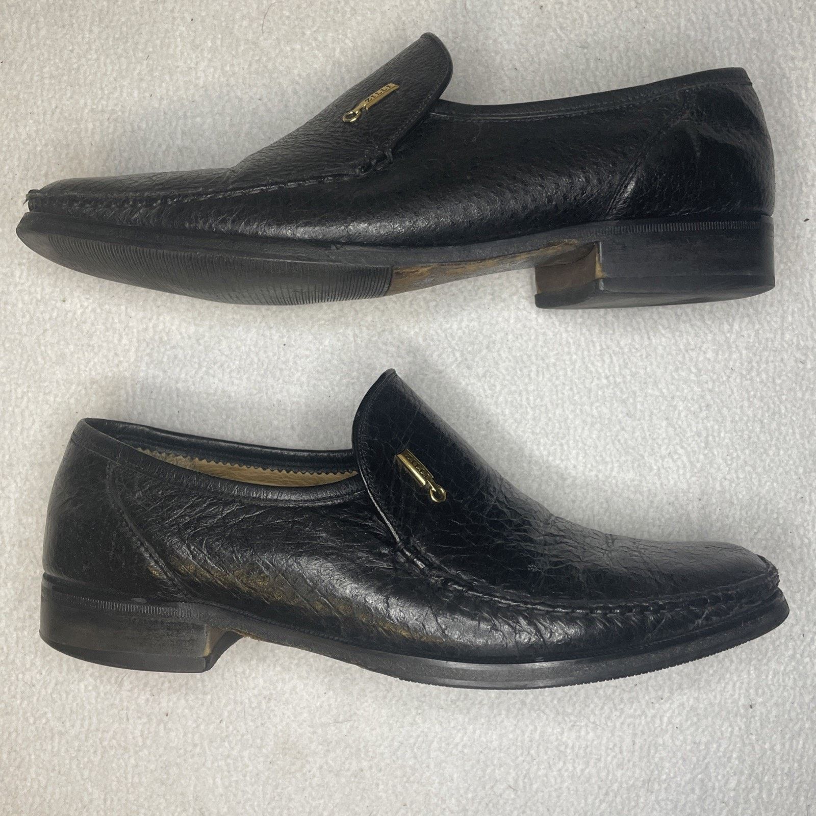 Zilli Authentic ZILLI Handmade Italian Black Leather Loafers Size US 11 / EU 44 - 3 Thumbnail