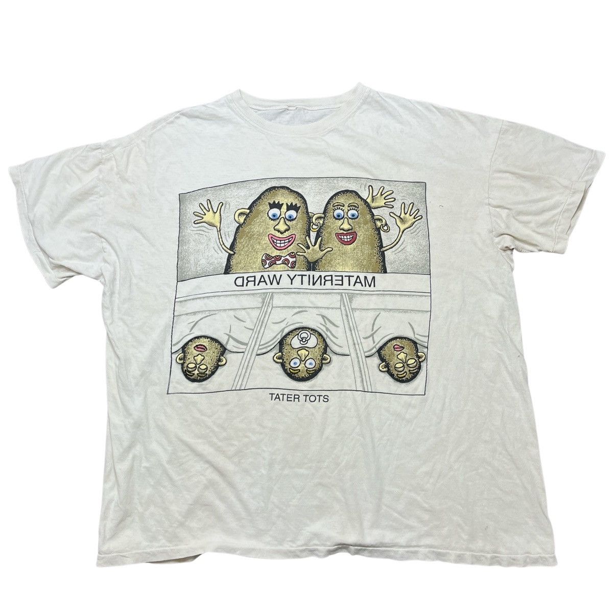 image of Vintage Potato Head Maternity Ward Single Stitch Tshirt in White, Men's (Size 2XL)