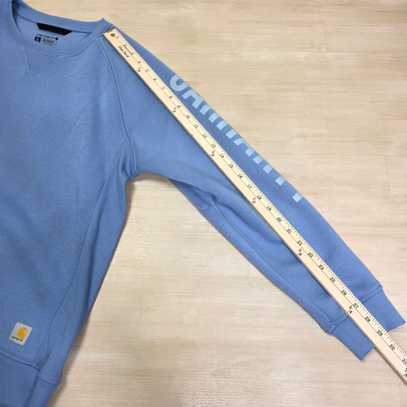 Carhartt Carhartt Relaxed Fit Crewneck Sweatshirt Light Blue Logo XL Sleeve Raglan Pullover Casual Workwear Activewear Unisex Adults Mens Womens Size XL / US 12-14 / IT 48-50 - 5 Thumbnail