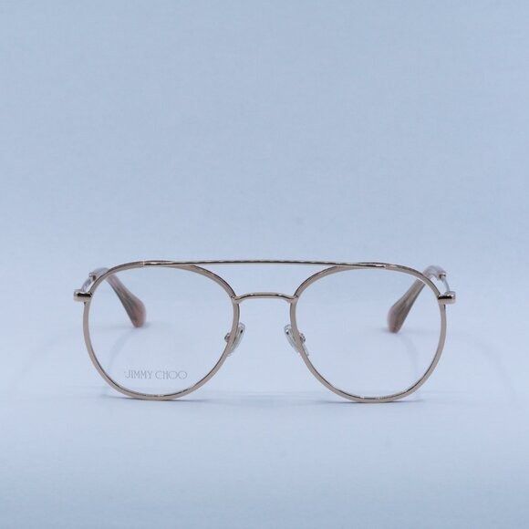 Jimmy Choo Jimmy Choo JC230 0EYR 00 Eyeglasses Gold Pink 51mm Round Size ONE SIZE - 2 Thumbnail