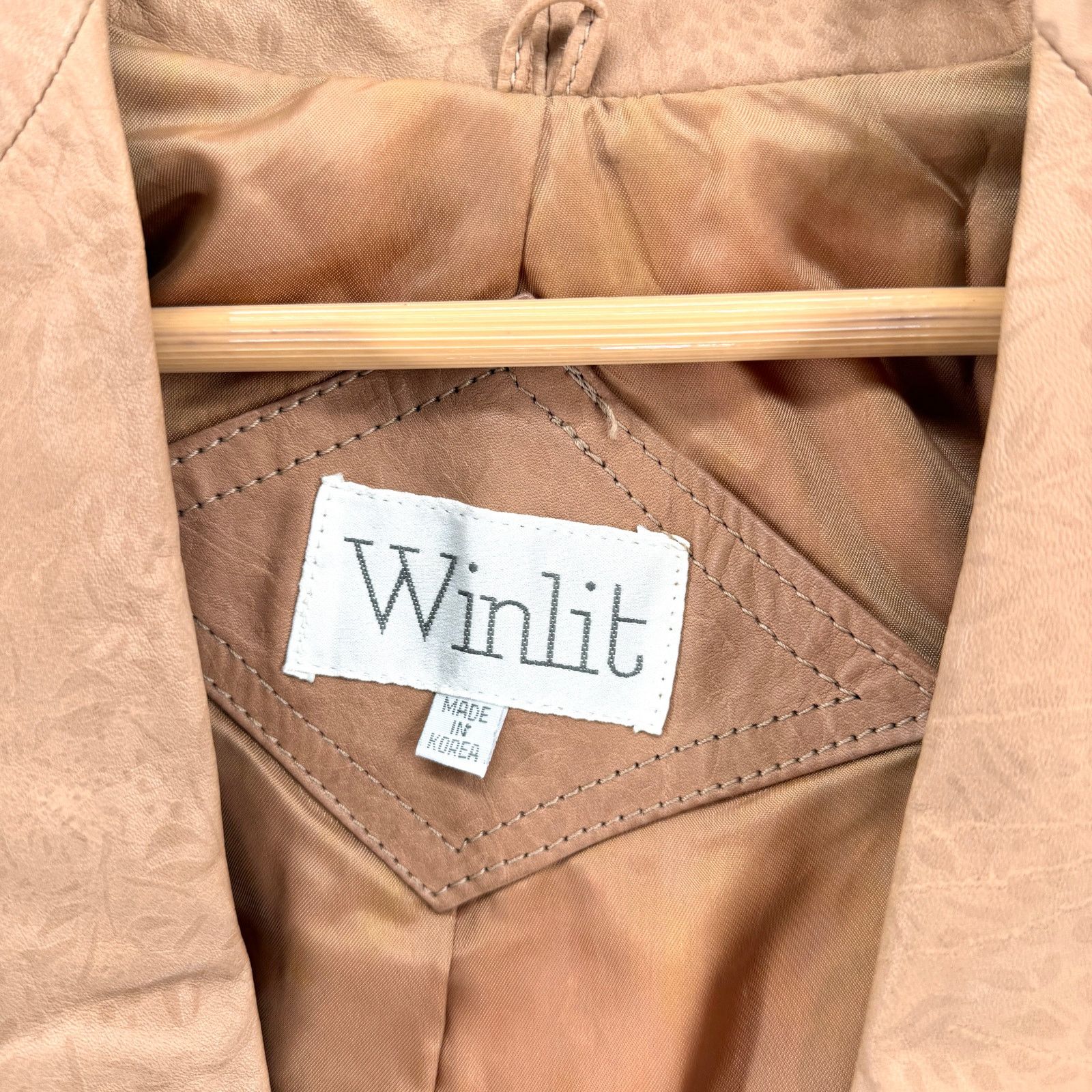 Vintage Vintage 80s Winlit Tan Genuine Leather Floral Suede Jacket Size L / US 10 / IT 46 - 8 Thumbnail