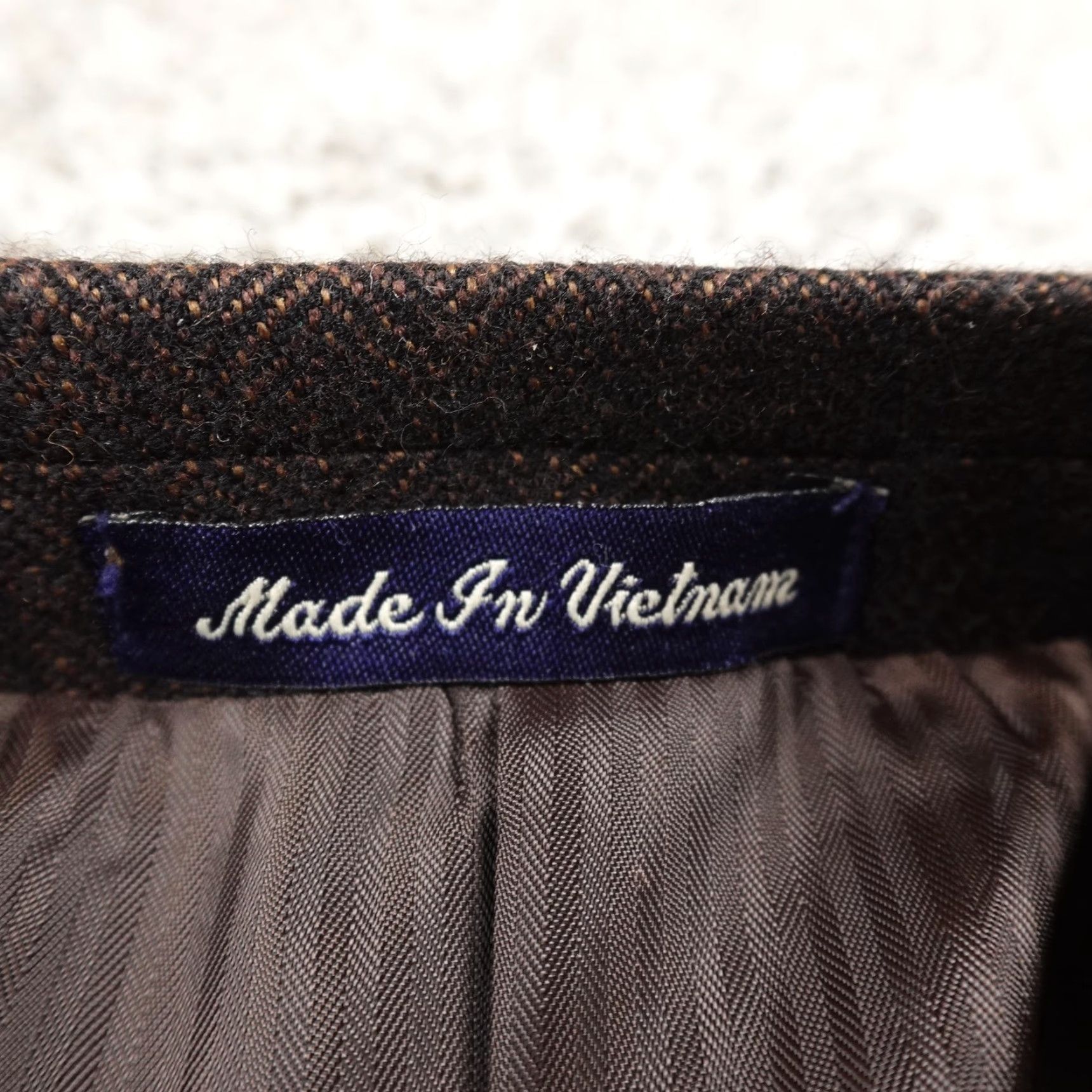 Vintage VINTAGE Alan Flusser Blazer Sport Coat Brown Herringbone Wool Cashmere 44 Regular Mens Jacket Size 44R - 5 Thumbnail