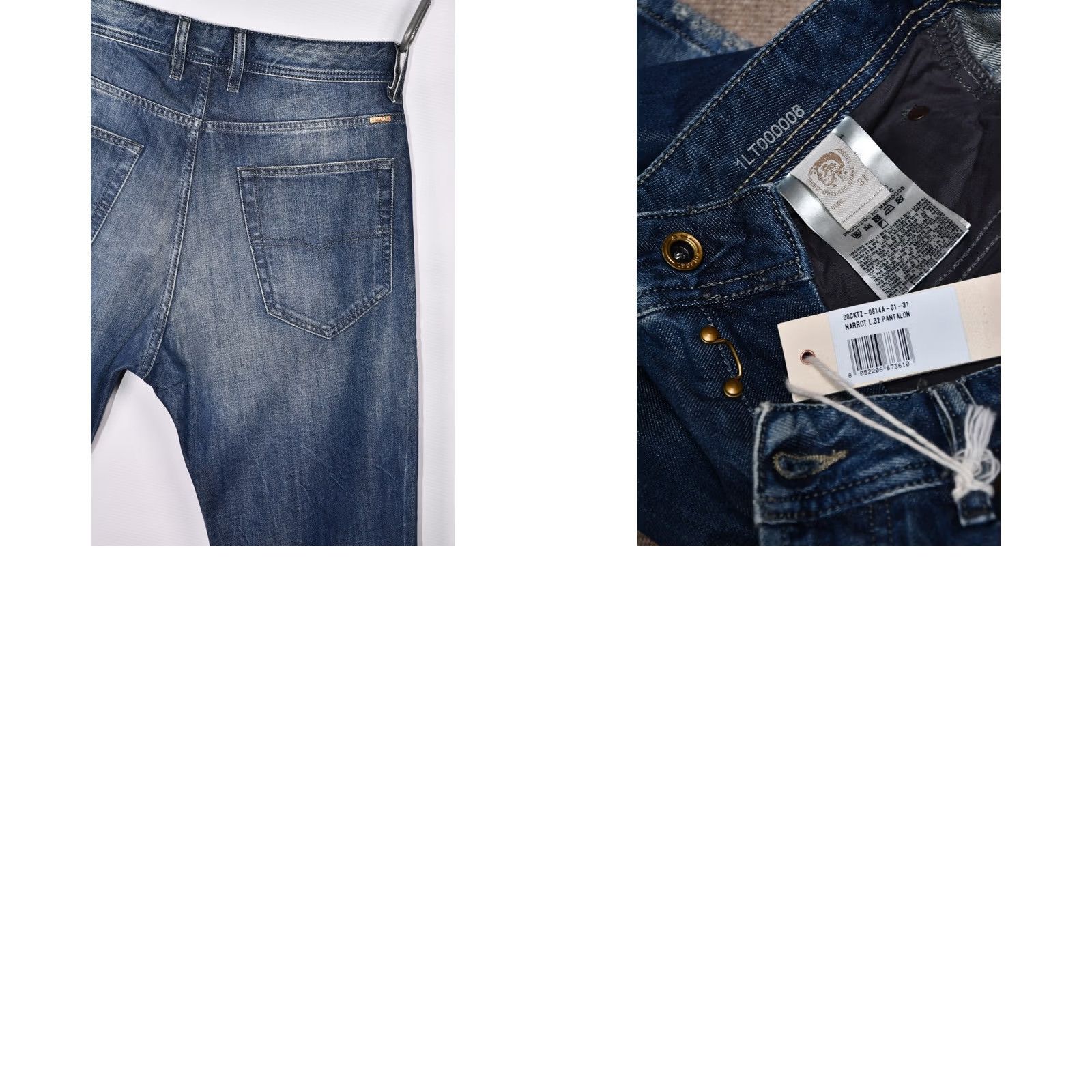 Diesel Diesel Narrot 0814A Regular Carrot Jeans Blue Men's W31 L32 Jeans Regular Mens Jeans Size US 31 - 8 Thumbnail