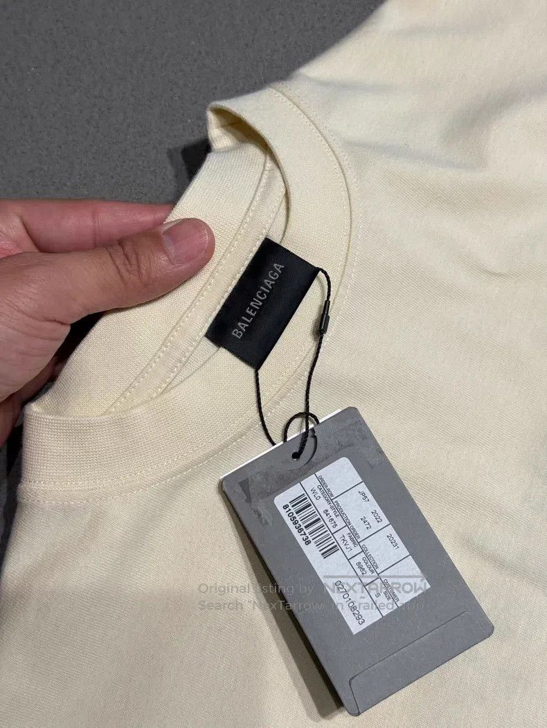 Balenciaga Balenciaga Embroidered Cola Logo Off-White Round Neck Shor Size US S / EU 44-46 / 1 - 4 Thumbnail