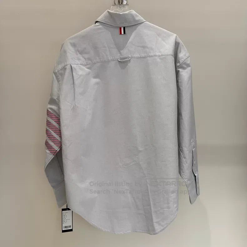 Thom Browne Thom Browne Classic Four Stripe Shirt in Grey Oxford Cloth Size XS / US 0-2 / IT 36-38 - 2 Thumbnail