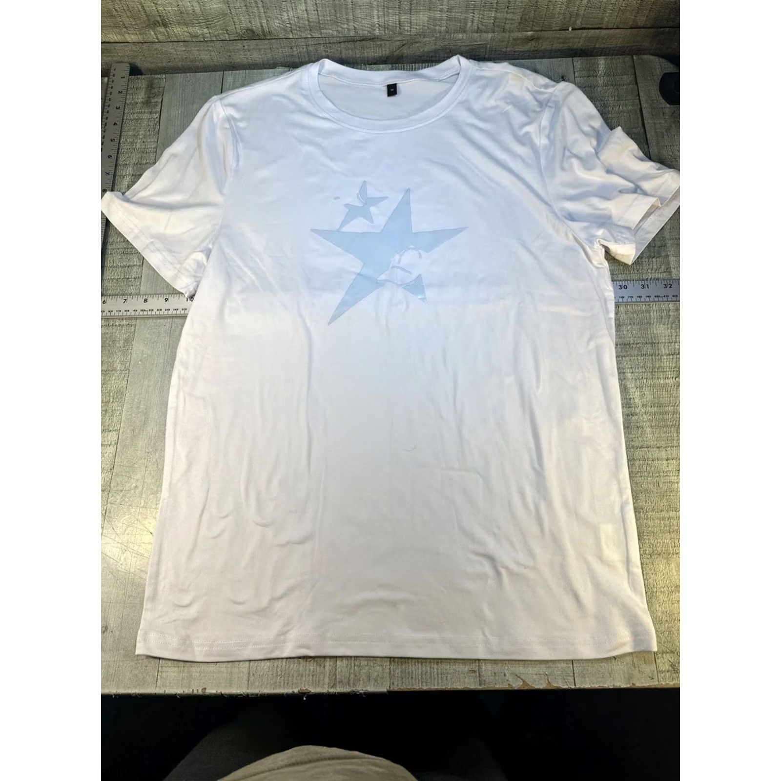 Shein Shein Men’s White Tee Short Star Blue M Shirt Mens Size US 31 - 6 Thumbnail
