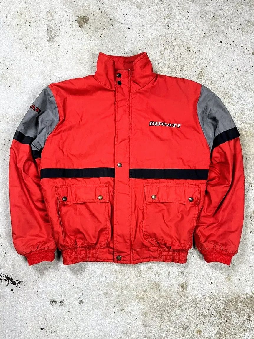 Vintage 💥 Ducati Motorcycle Bombers Racing Jacket Biker Streetwear Size US XL / EU 56 / 4 - 2 Thumbnail