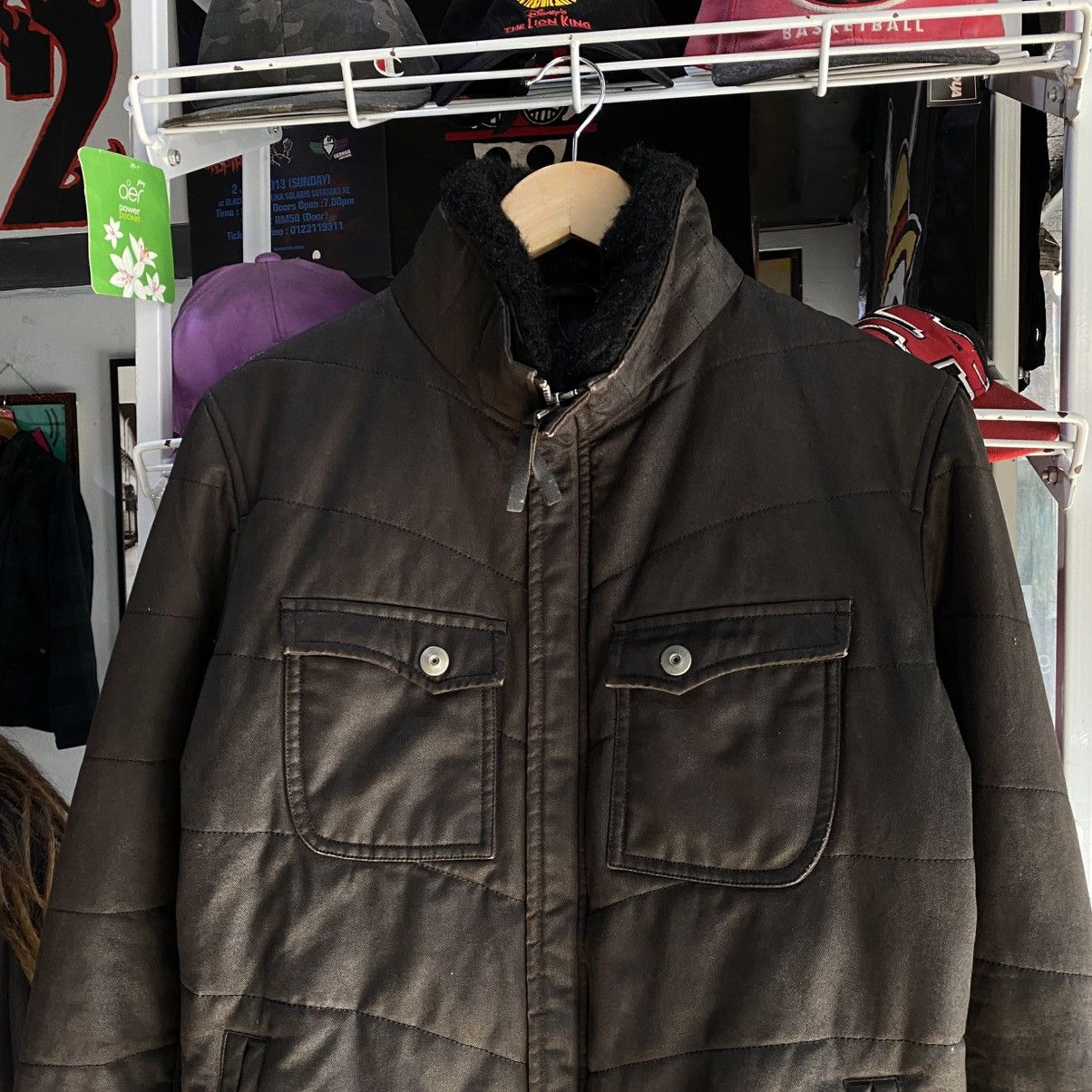ABAHOUSE 2000s Abahouse - Wool Waxed Bikers Jackets Size US L / EU 52-54 / 3 - 4 Thumbnail