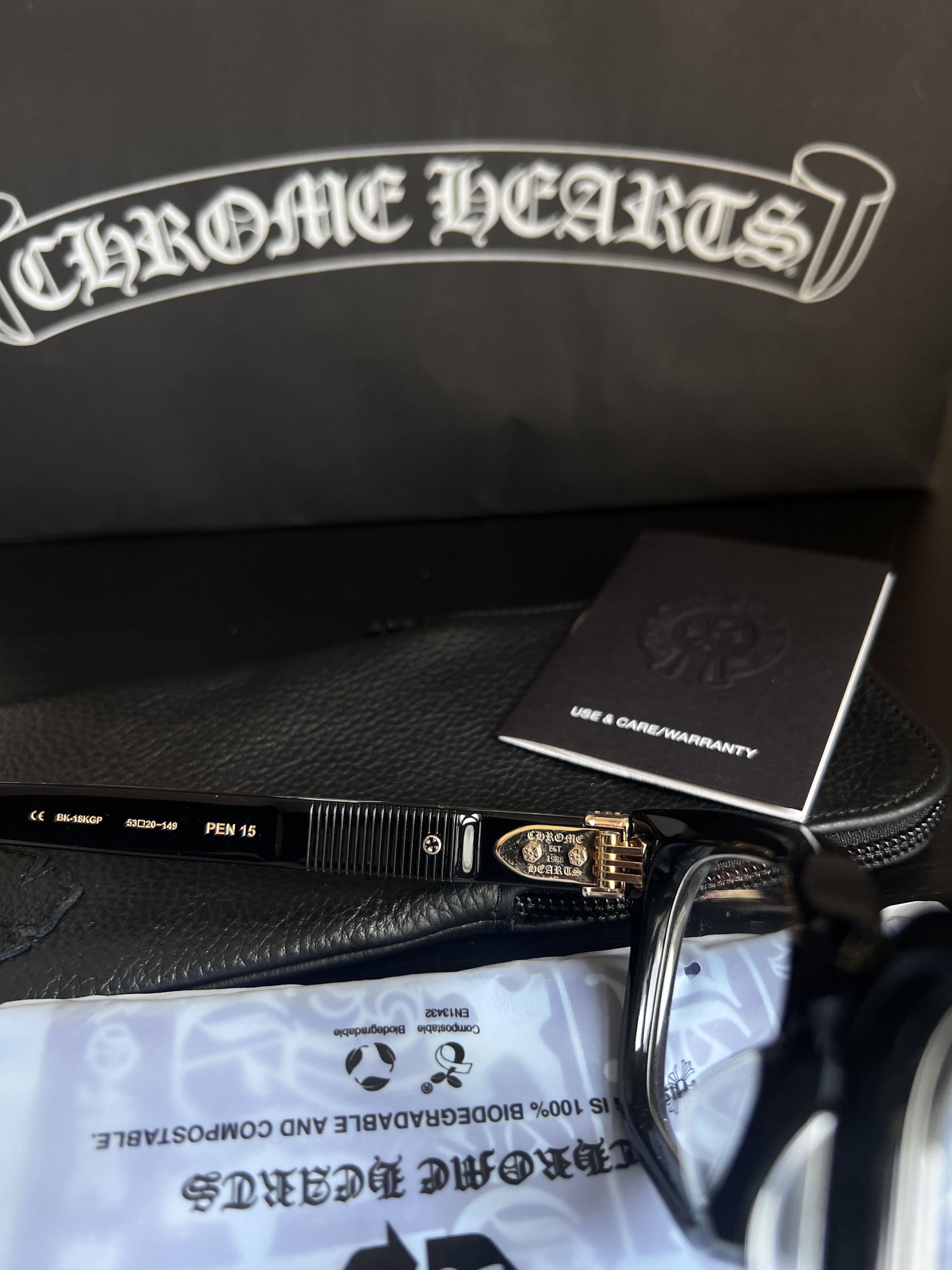 Chrome Hearts Chrome Hearts PEN15 Black/Gold Plated Glasses Size ONE SIZE - 6 Thumbnail