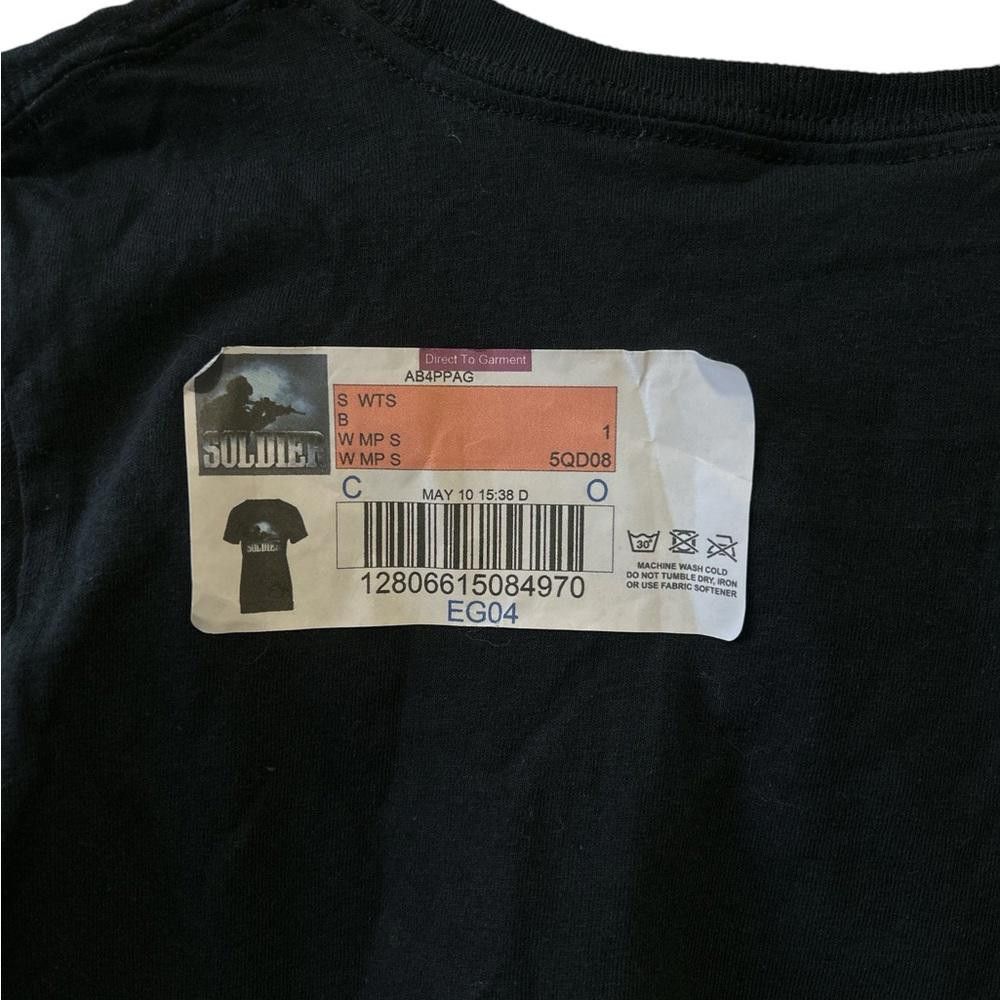 Designer Black women's t-shirt with soldier graphic Size S / US 4 / IT 40 - 2 Thumbnail