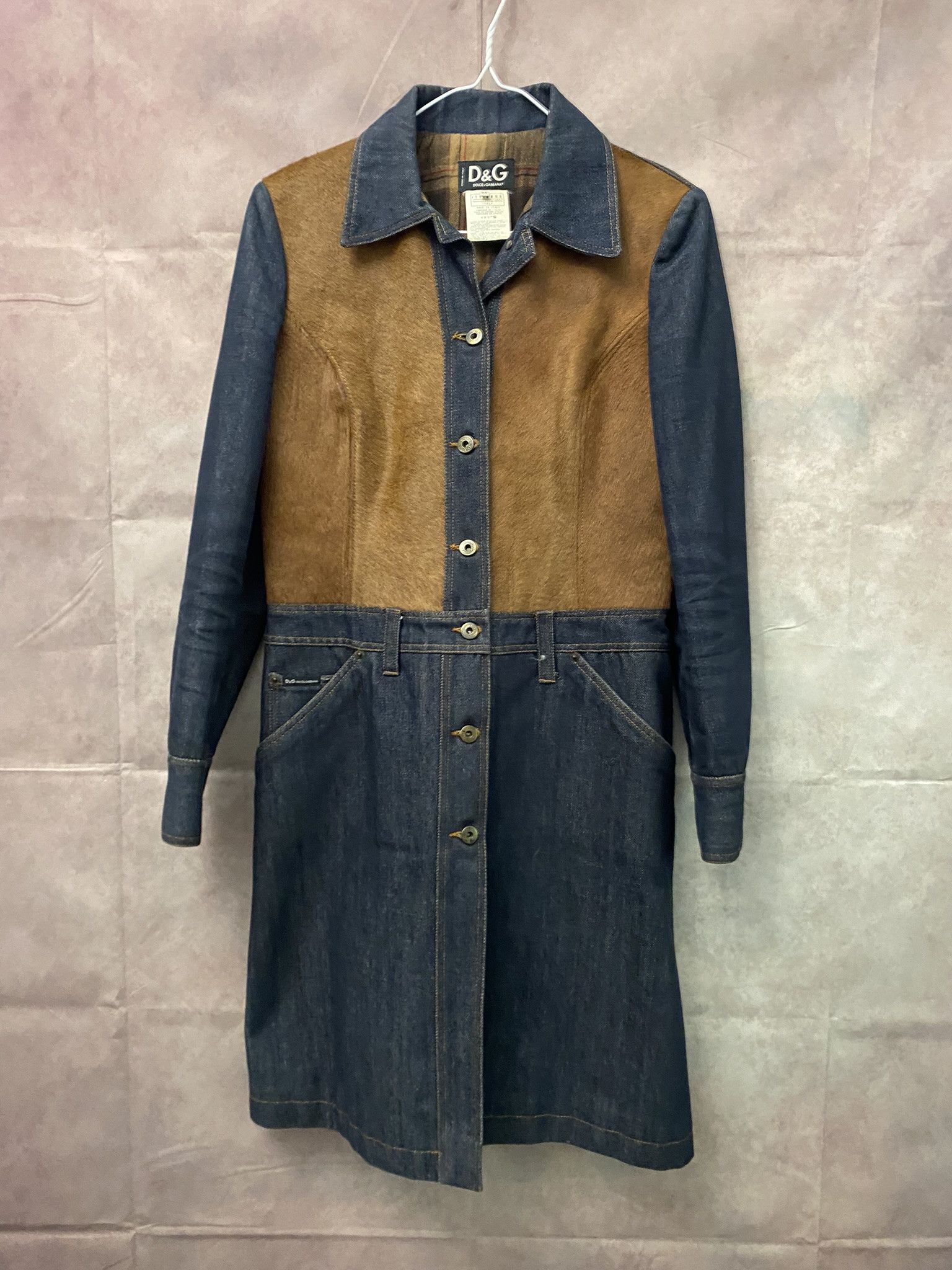 Designer × Dolce & Gabbana Dolce&Gabbana Vintage Jeans and Pony Hair Denim Coat Size M / US 6-8 / IT 42-44 - 1 Thumbnail