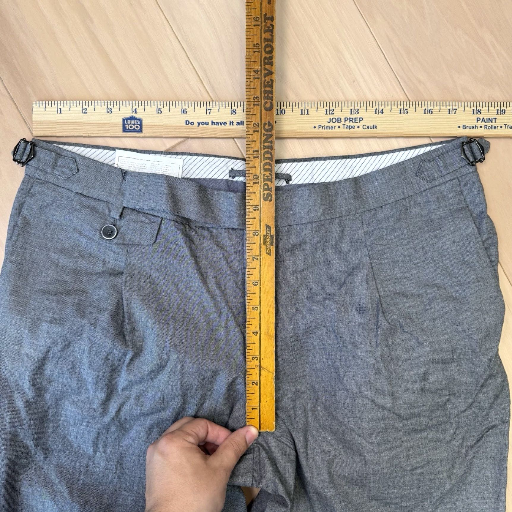 Suitsupply Suit Supply Dress Pants Gray 35x26 Regular Flat Front Wool Cotton 5-Pocket Men’s Dress Pants Size 34R - 7 Thumbnail