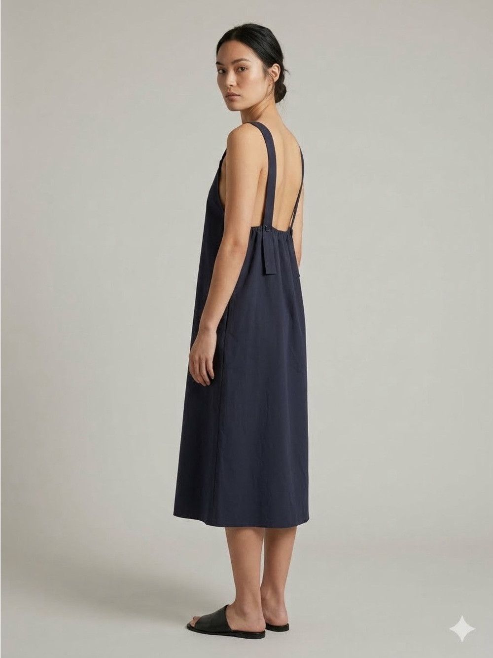 Other Navy Blue Pinafore Midi Shift Dress - Small / Medium Size M / US 6-8 / IT 42-44 - 1 Thumbnail