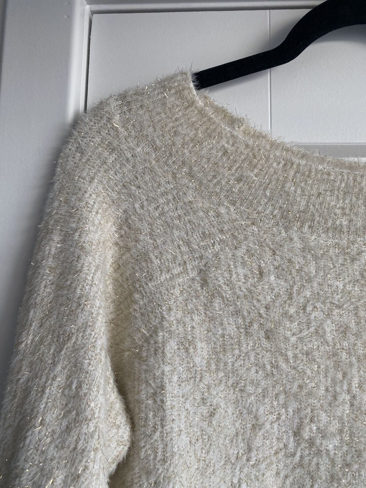 Other HAPPILY GREY Cream Gold Sparkle Knit Boho Sweater XL Size XL / US 12-14 / IT 48-50 - 6 Thumbnail