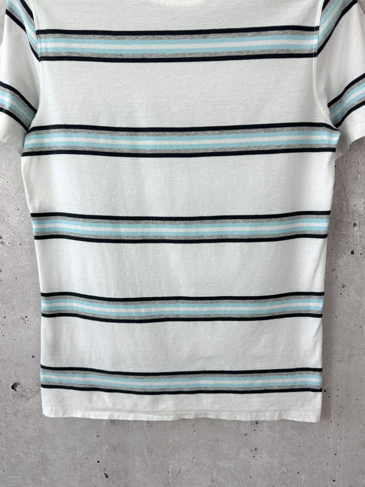 Barbour Barbour Tailored Fit White Stripped Cotton Short Sleeve Tee Size US S / EU 44-46 / 1 - 8 Thumbnail