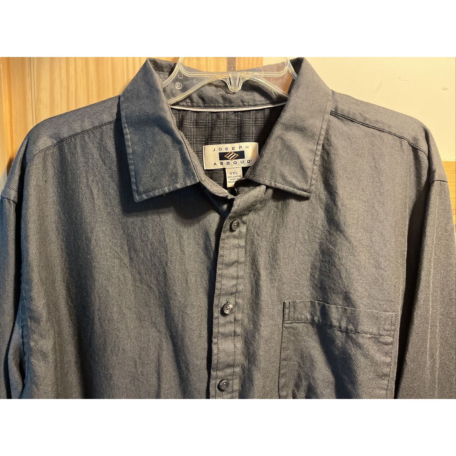 Joseph Abboud Joseph Abboud Men's XXL Dark Gray LS Button Up Cotton Shirt Size US XXL / EU 58 / 5 - 4 Thumbnail