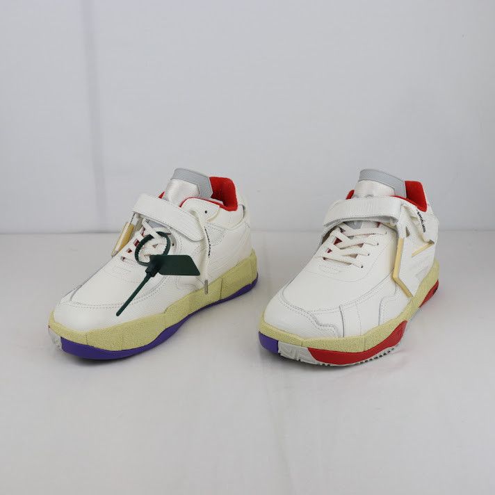 o1rshd1 Low Top Puzzle Couture Sneakers in White/Red