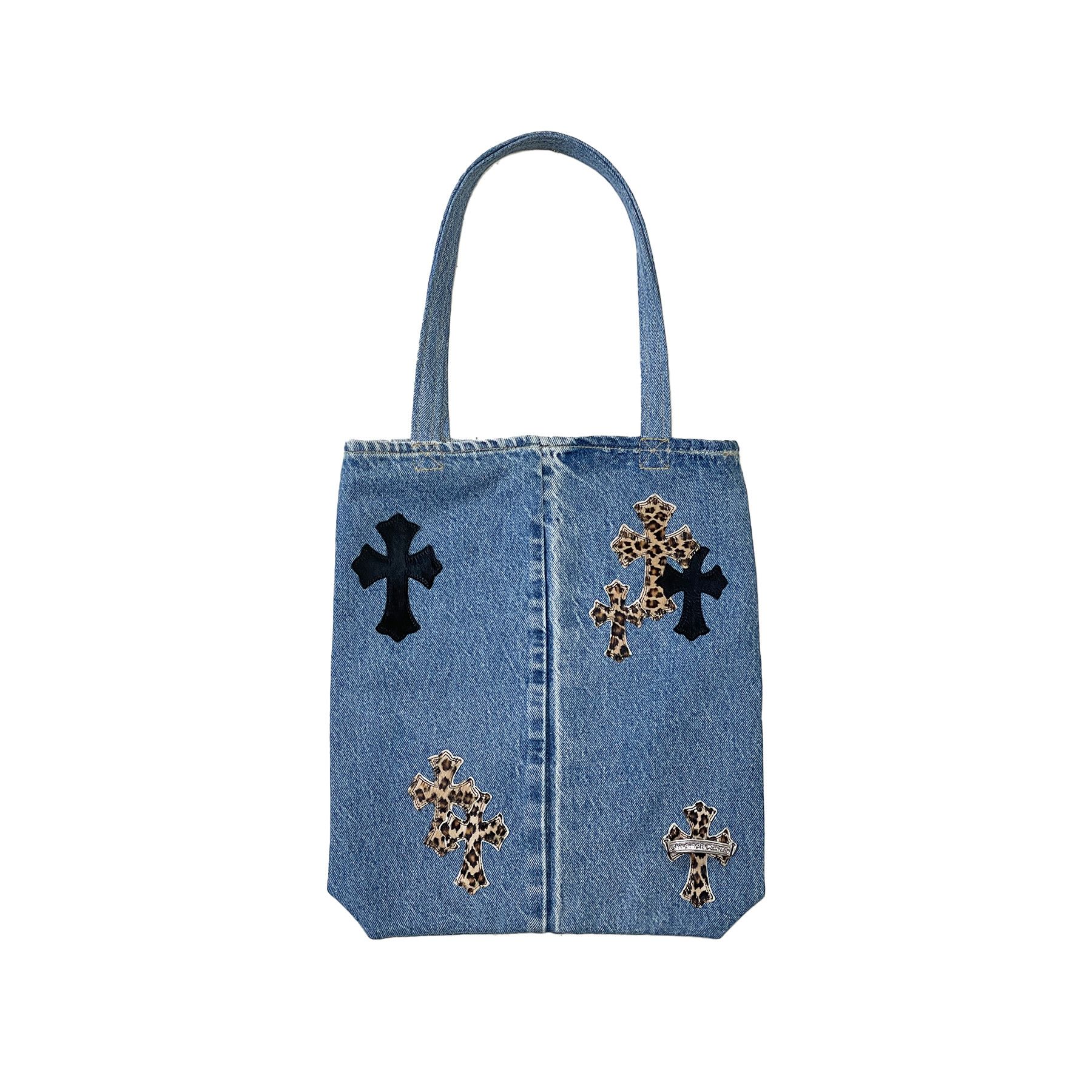 Chrome Hearts Chrome Hearts Pony Hair Denim Cross Patch Tote Bag Size ONE SIZE - 1 Thumbnail