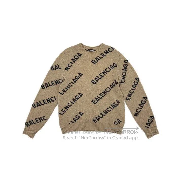 Balenciaga Balenciaga Logo Knit Sweater for Men, Brown. Size US XS / EU 42 / 0 - 1 Thumbnail