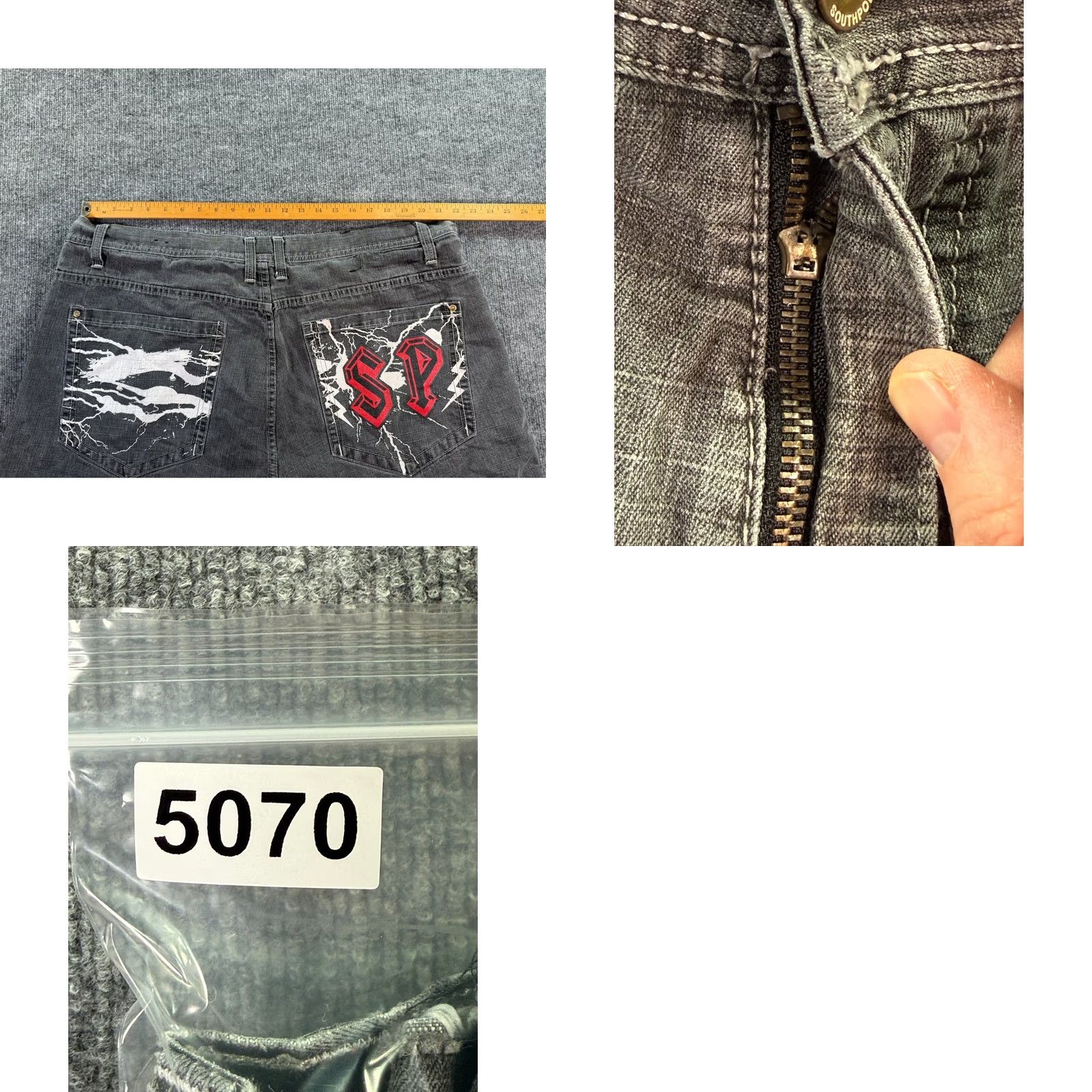 Southpole Southpole Metal Thunder Denim Shorts Mens Size 48 Gray Baggy Raw Hem Y2K Streetwear Size US 32 / EU 48 - 9 Thumbnail