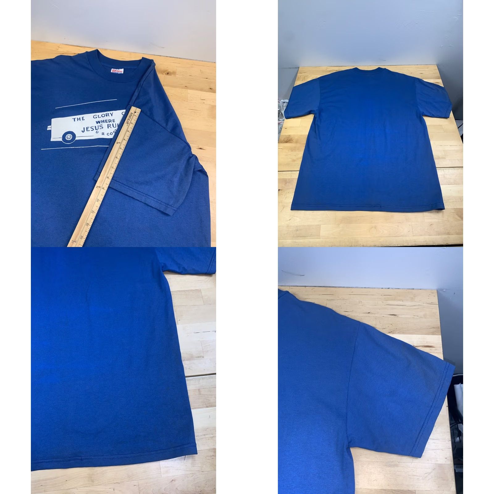 Hanes Vintage Hanes Jesus Shirt Men L Blue 90s Religion Graphic Print T-Shirt Short Sleeve Crew Neck 13140 Size US L / EU 52-54 / 3 - 8 Thumbnail
