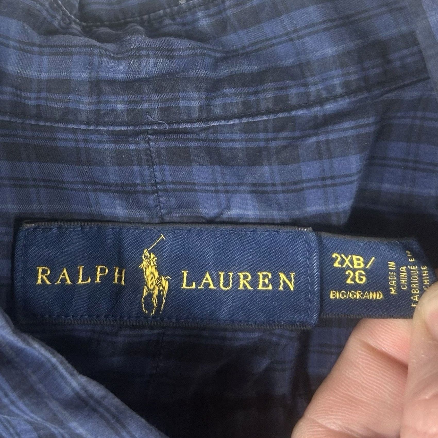 Ralph Lauren Ralph Lauren Big & Tall 2XB Blue Plaid Long Sleeve Button-Up Shirt Mens Casual Preppy Button-Down Collared Size US XXL / EU 58 / 5 - 4 Thumbnail