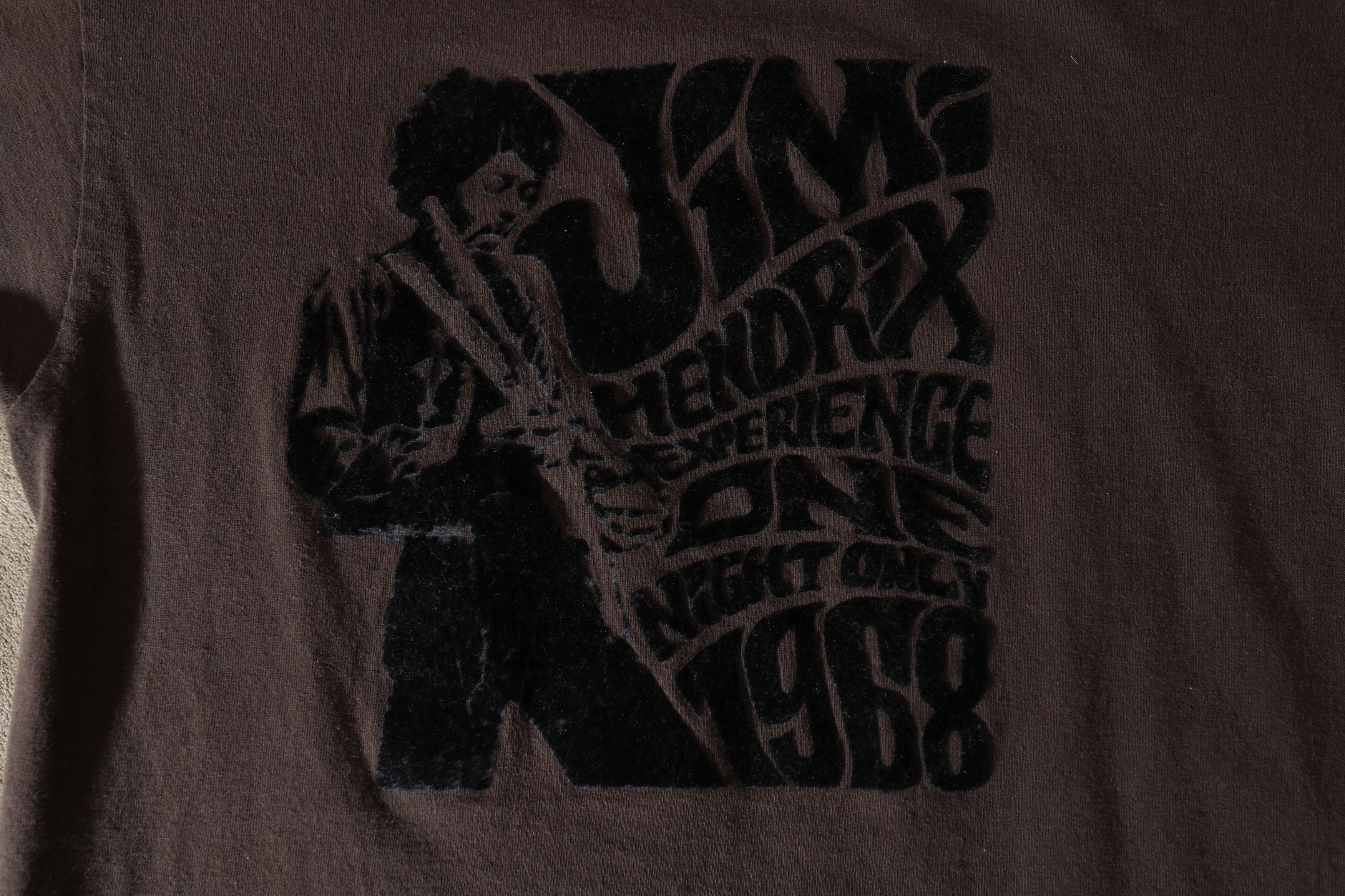 Jimi Hendrix Jimmi Hendrix Experience One Night Only 1968 Felt Tee (M) Size US M / EU 48-50 / 2 - 4 Thumbnail