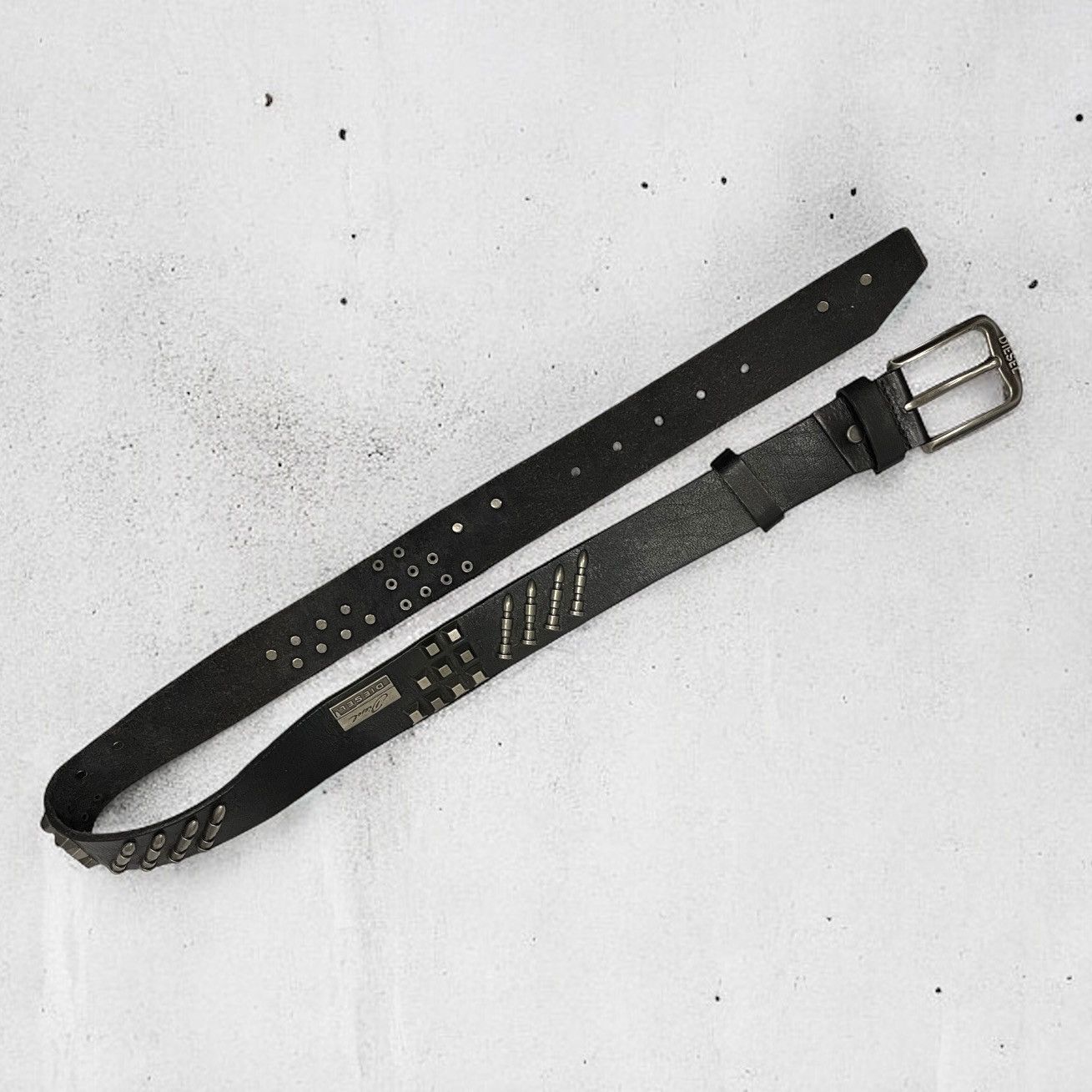 Diesel × Japanese Brand × Vintage Diesel Archive Vintage Leather Punk Rivet Belt Size ONE SIZE - 4 Thumbnail