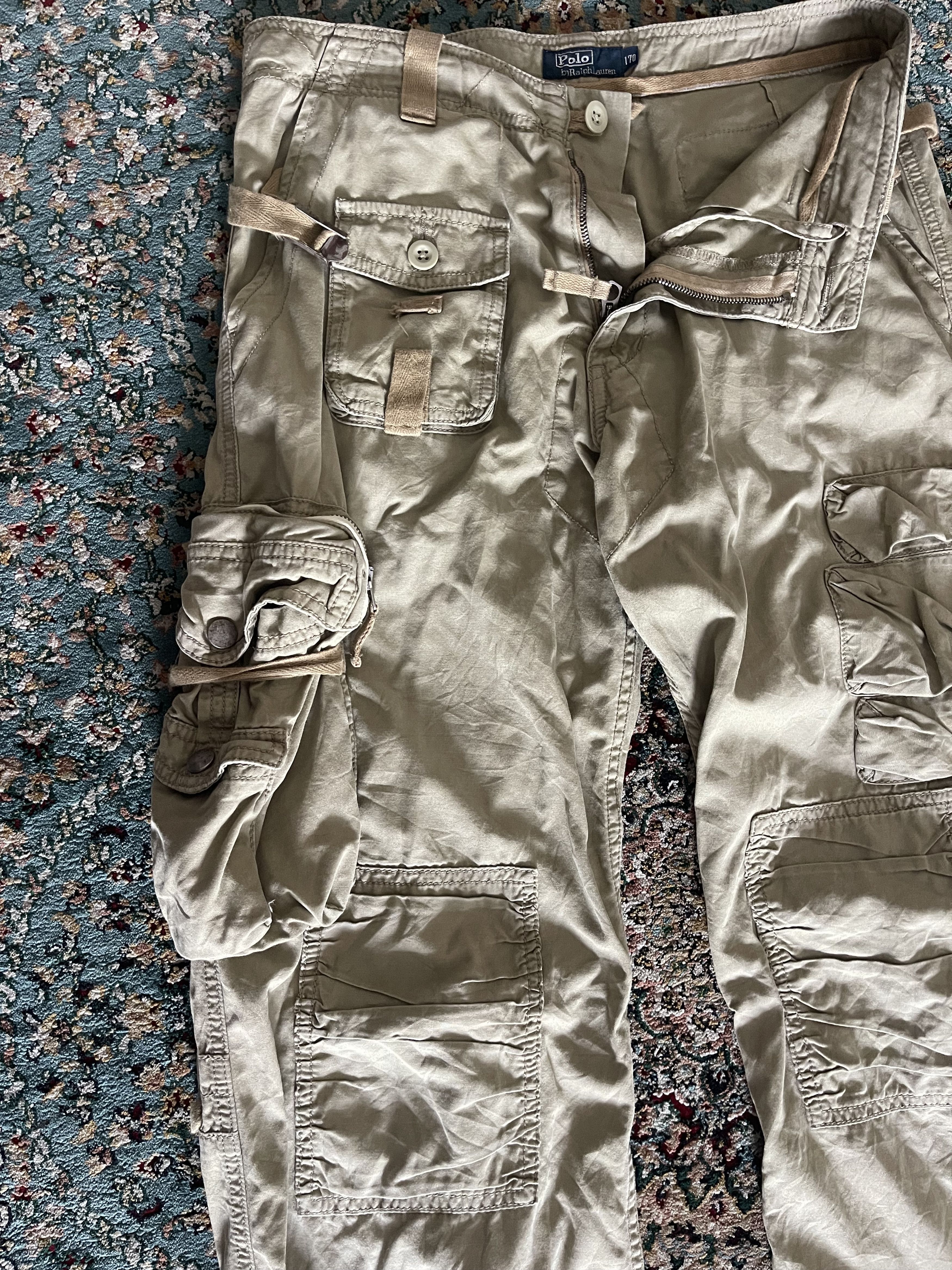 Polo Ralph Lauren Vtg Polo Multipocket Tactical Cargo Beige Sz 30 Travis Scott Size US 29 - 3 Thumbnail