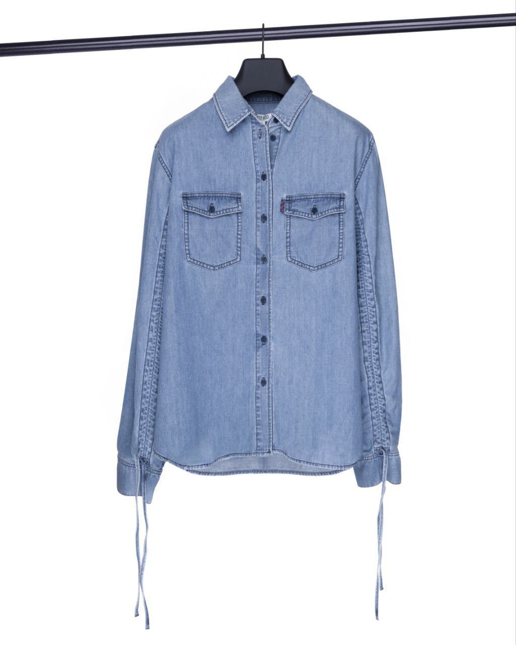 Kenzo KENZO / Denim Shirt with Ribbon Details Size XS / US 0-2 / IT 36-38 - 1 Thumbnail