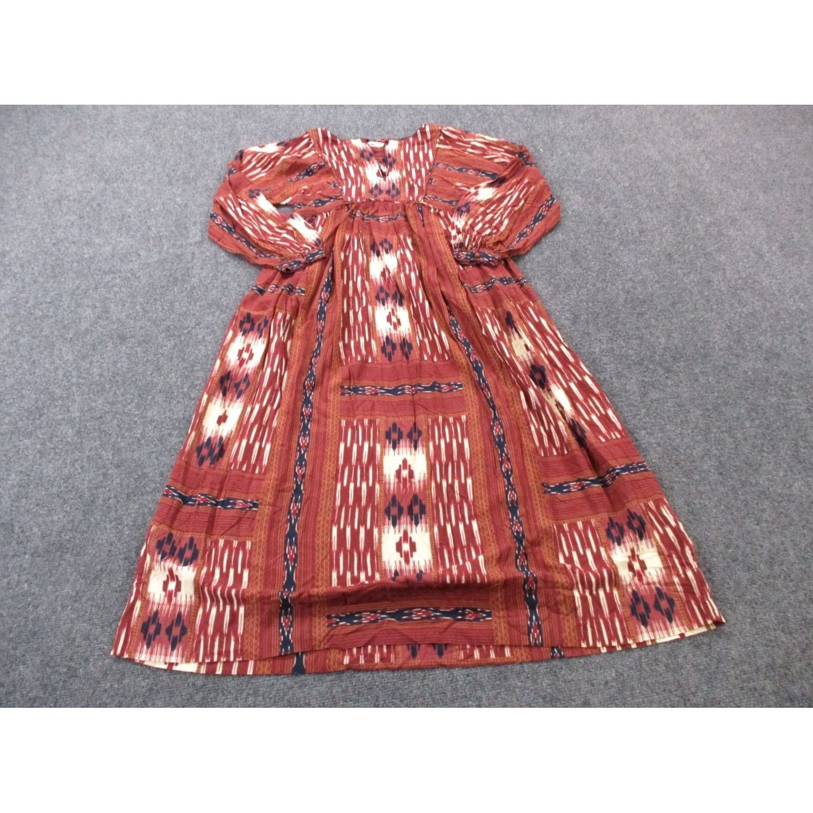 Faherty Faherty Dress Womens XS Western Aztec Maxi Basic Summer Boho Breathable Summer Geometric Long Sleeve Crew Neck Pullover Casual Linen Knit Multicolor Size XS / US 0-2 / IT 36-38 - 2 Thumbnail