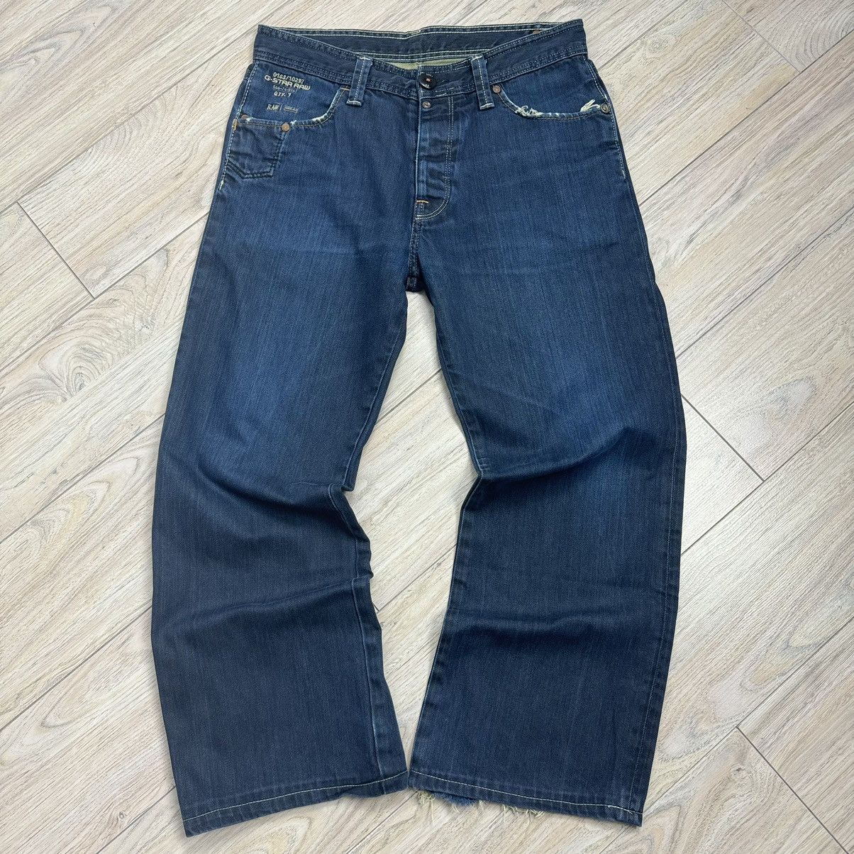 G-Star Vintage G-Star Raw 3301 Distressed Dark Y2K Baggy Denim Jean Size US 31 - 4 Thumbnail