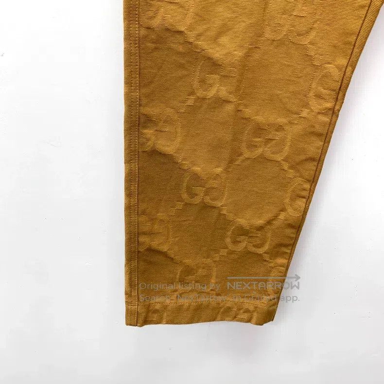 Gucci Gucci 23 brown logo jacquard full-print cotton casual trou Size US 34 / EU 50 - 5 Thumbnail
