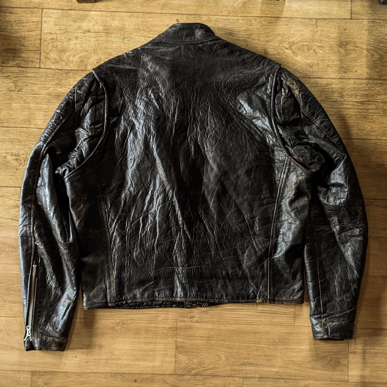 Excelled × Vintage Vintage Excelled Black Leather Jacket – Classic Biker Style Size US L / EU 52-54 / 3 - 3 Thumbnail