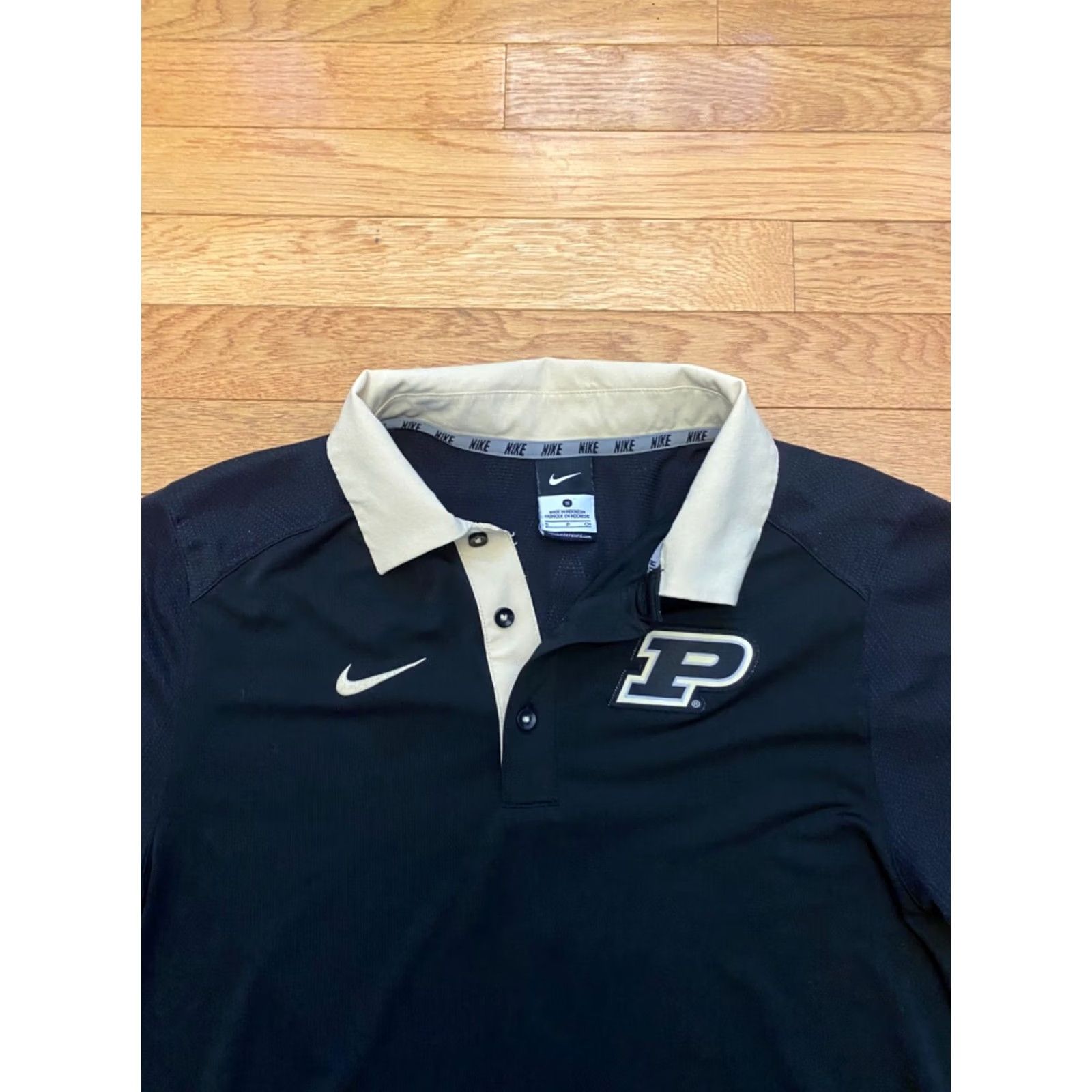 Nike Purdue University Nike Golf Dri-Fit Short Sleeve Polo Black Size S Mens Polo Shirt Size US S / EU 44-46 / 1 - 3 Thumbnail