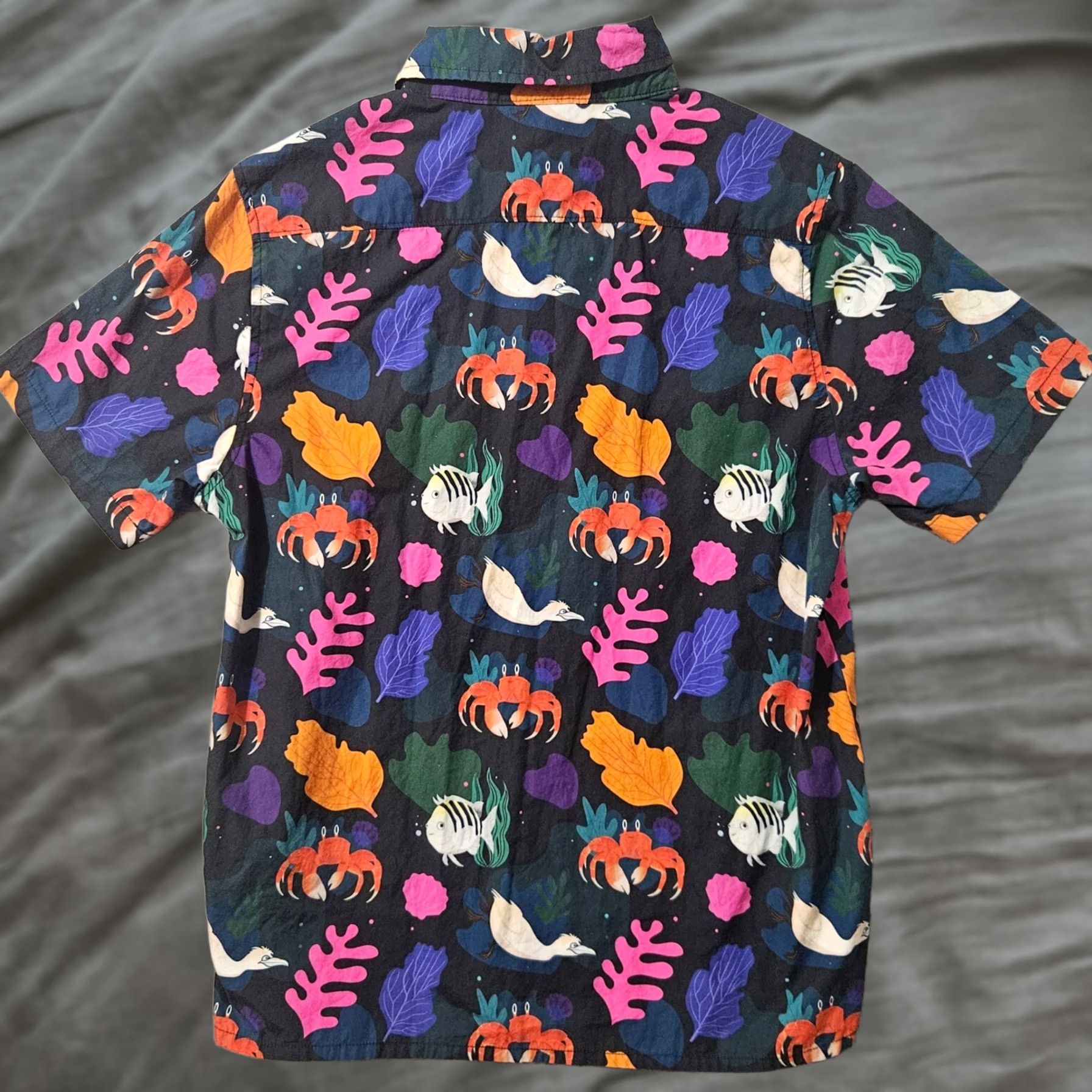 Disney Disney The Little Mermaid Shirt Mens XS Camp Button Up Cartoon Multicolor Short Sleeve Size US XS / EU 42 / 0 - 1 Thumbnail